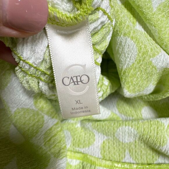 Cato Womens Lime Green Floral Flutter Sleeve Dress Size XL NEW - Picture 6 of 7